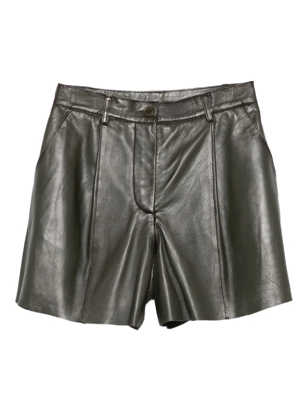 P.a.r.o.s.h Leather Shorts In Green