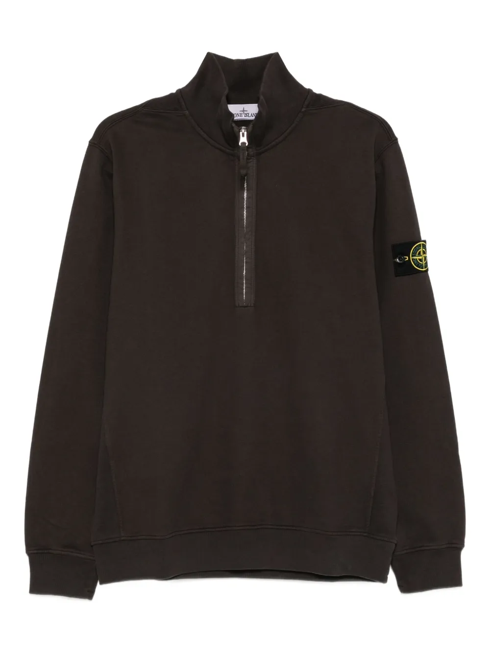 Stone Island 6100068 half-zip cotton sweatshirt Groen