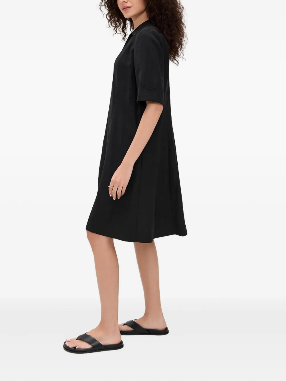 Vince collared short-sleeve dress - Zwart