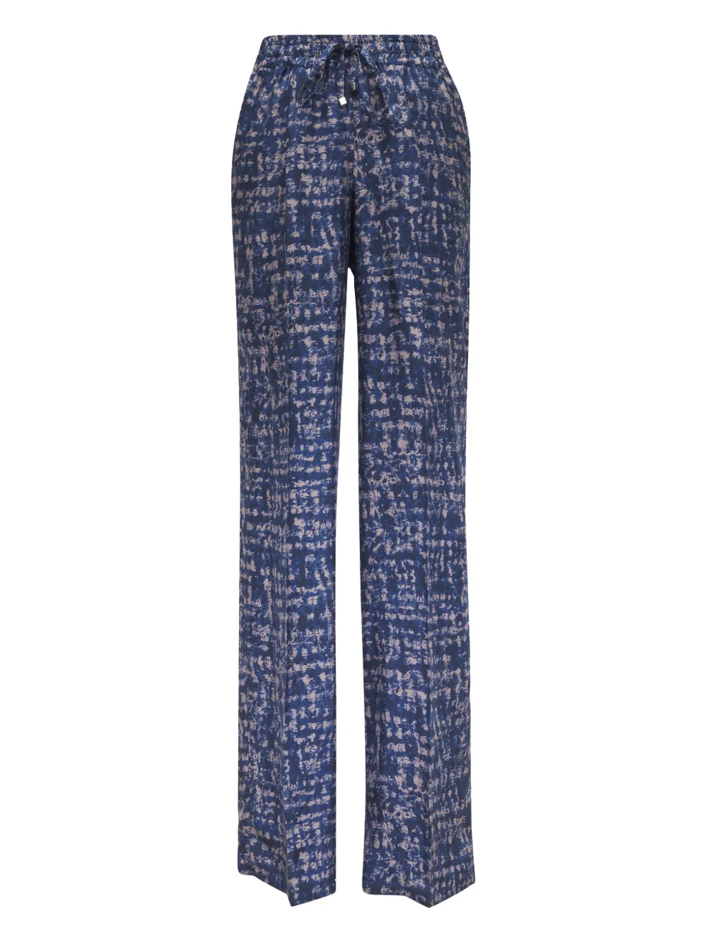 Kiton Abstract-print Trousers In Blue