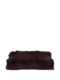 Brunello Cucinelli shearling-trimmed clutch bag - Red