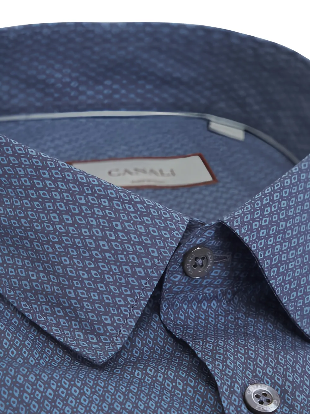 Canali diamond-print shirt - Blauw