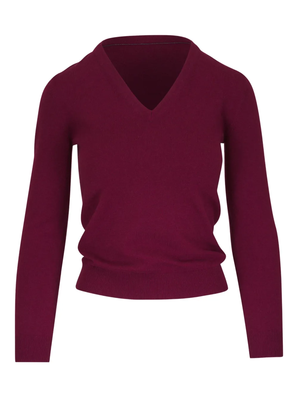 Brunello Cucinelli V-neck long-sleeve sweater | Red | Image 1