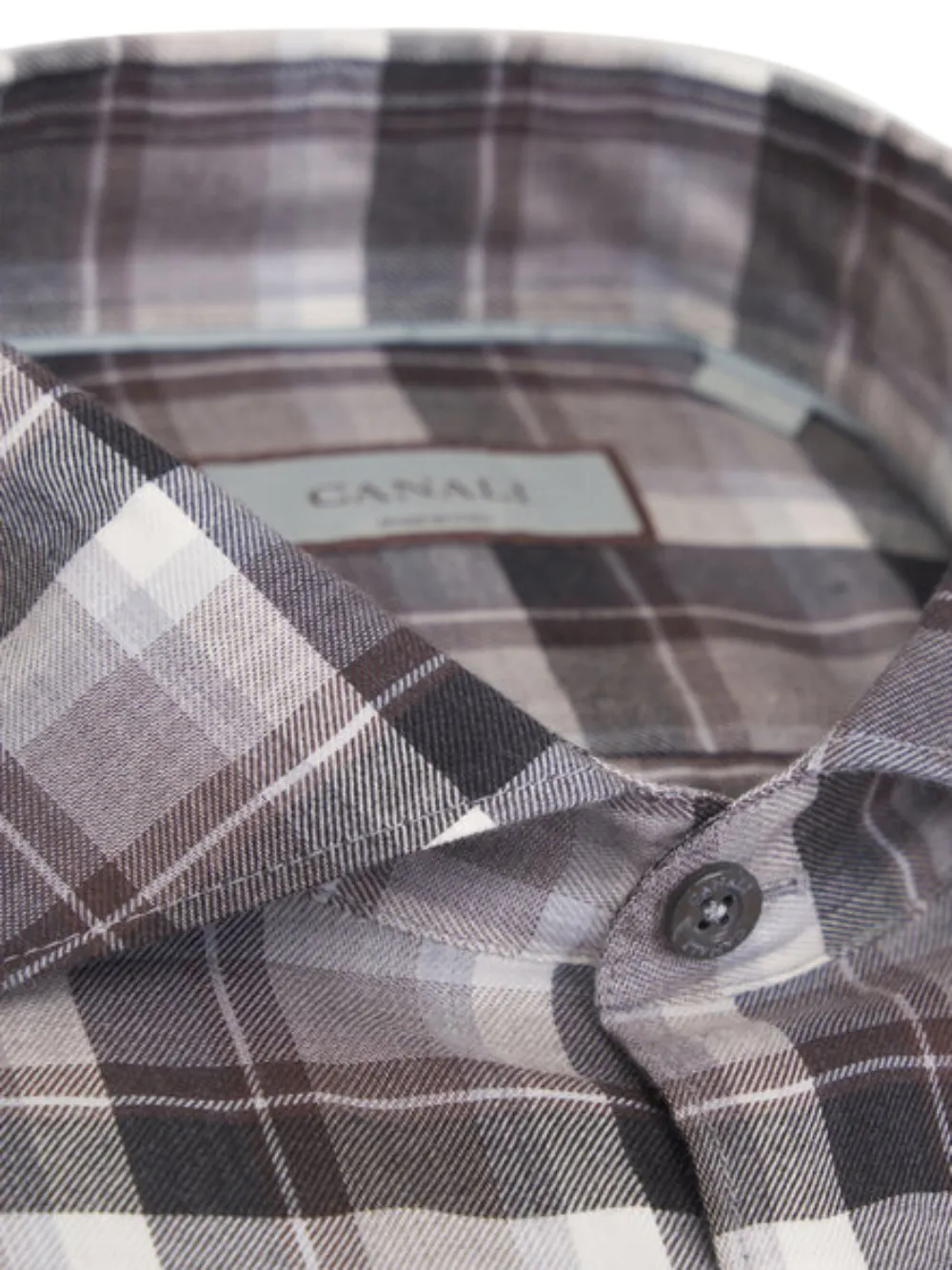 Canali plaid-pattern shirt - Grijs