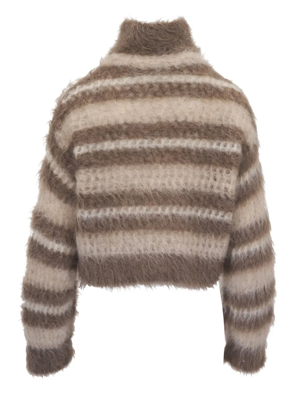 Brunello Cucinelli Striped-pattern Sweater In Brown