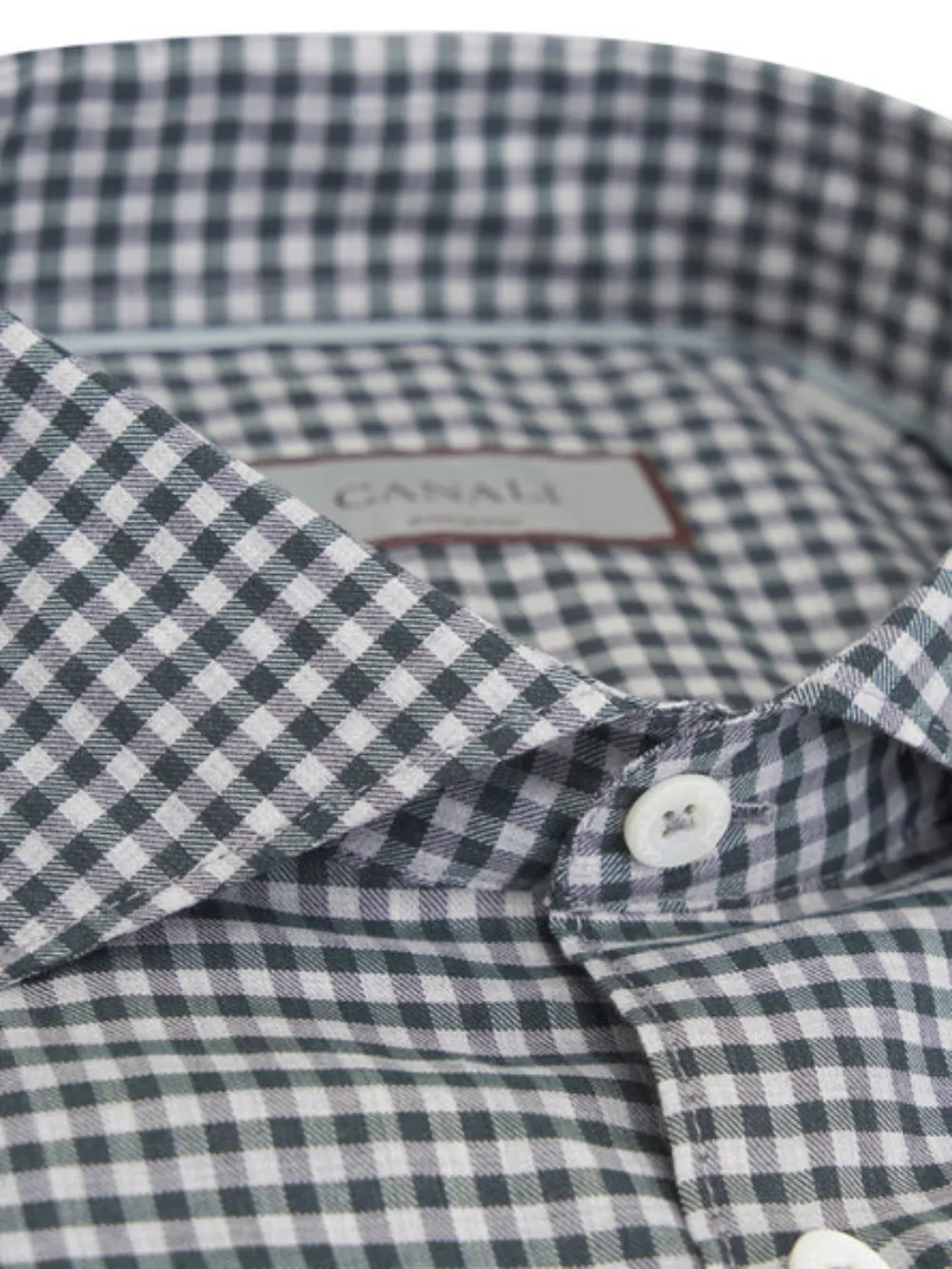 Canali gingham-check shirt - Groen
