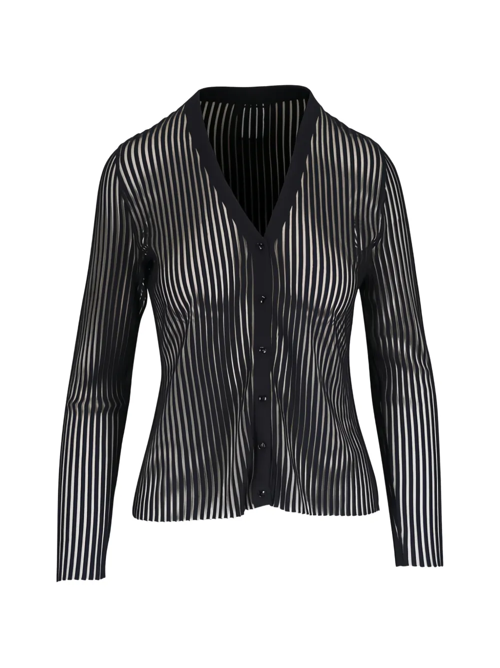 Akris striped V-neck cardigan - Black