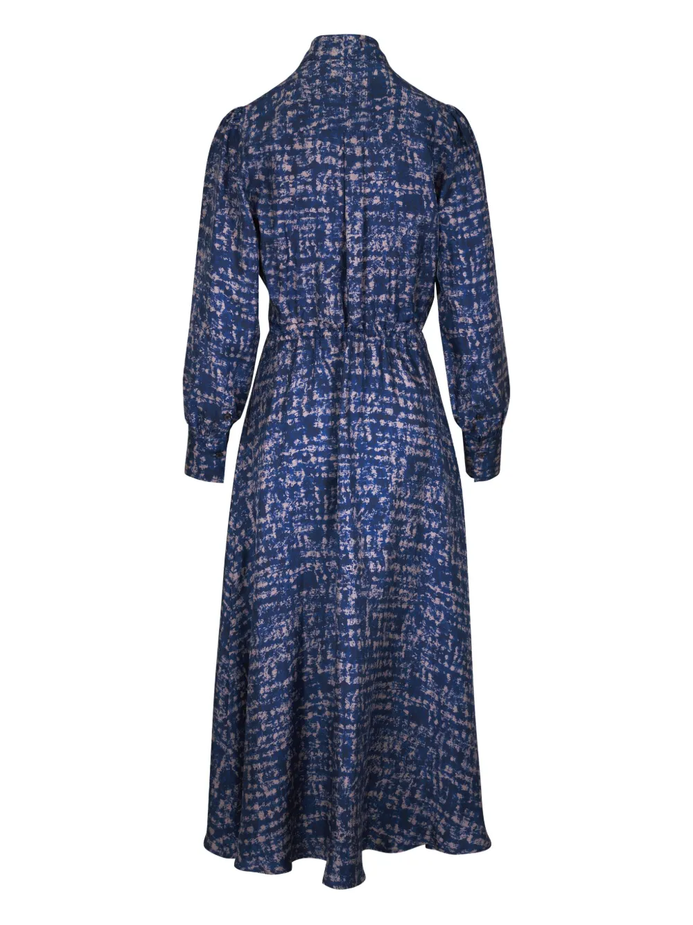 Kiton abstract-print midi dress - Blauw