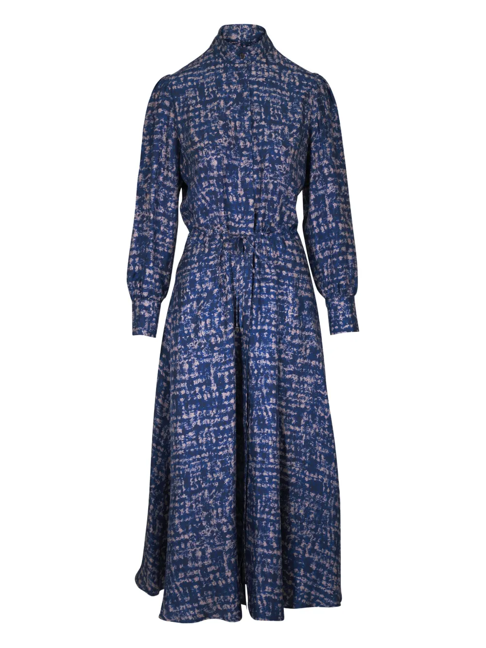 Kiton abstract-print midi dress - ブルー Kiton abstract-print midi dress - ブルー