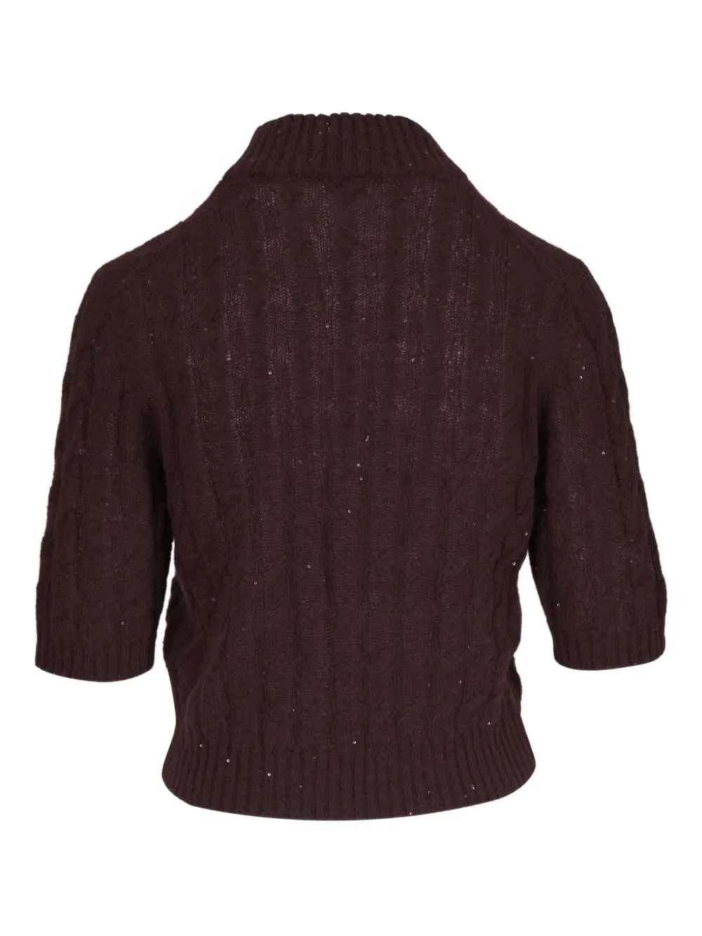 Brunello Cucinelli cable-knit sequin-detail T-shirt | T-Shirts & Jersey Shirts | Image 2