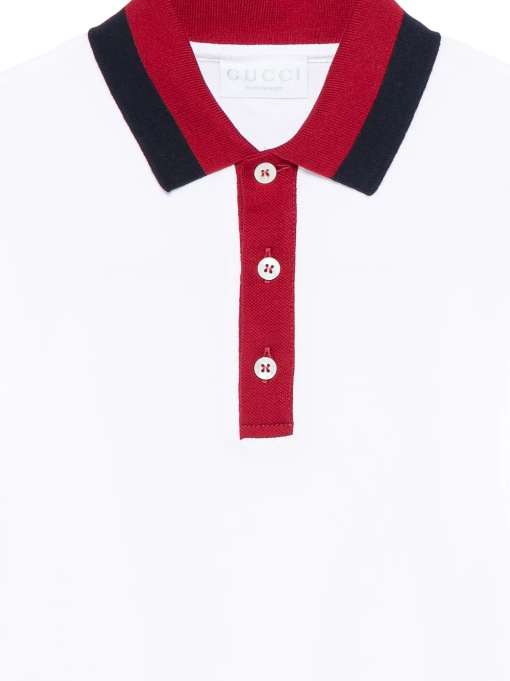 Gucci Kids Poloshirt met contrasterende kraag Wit