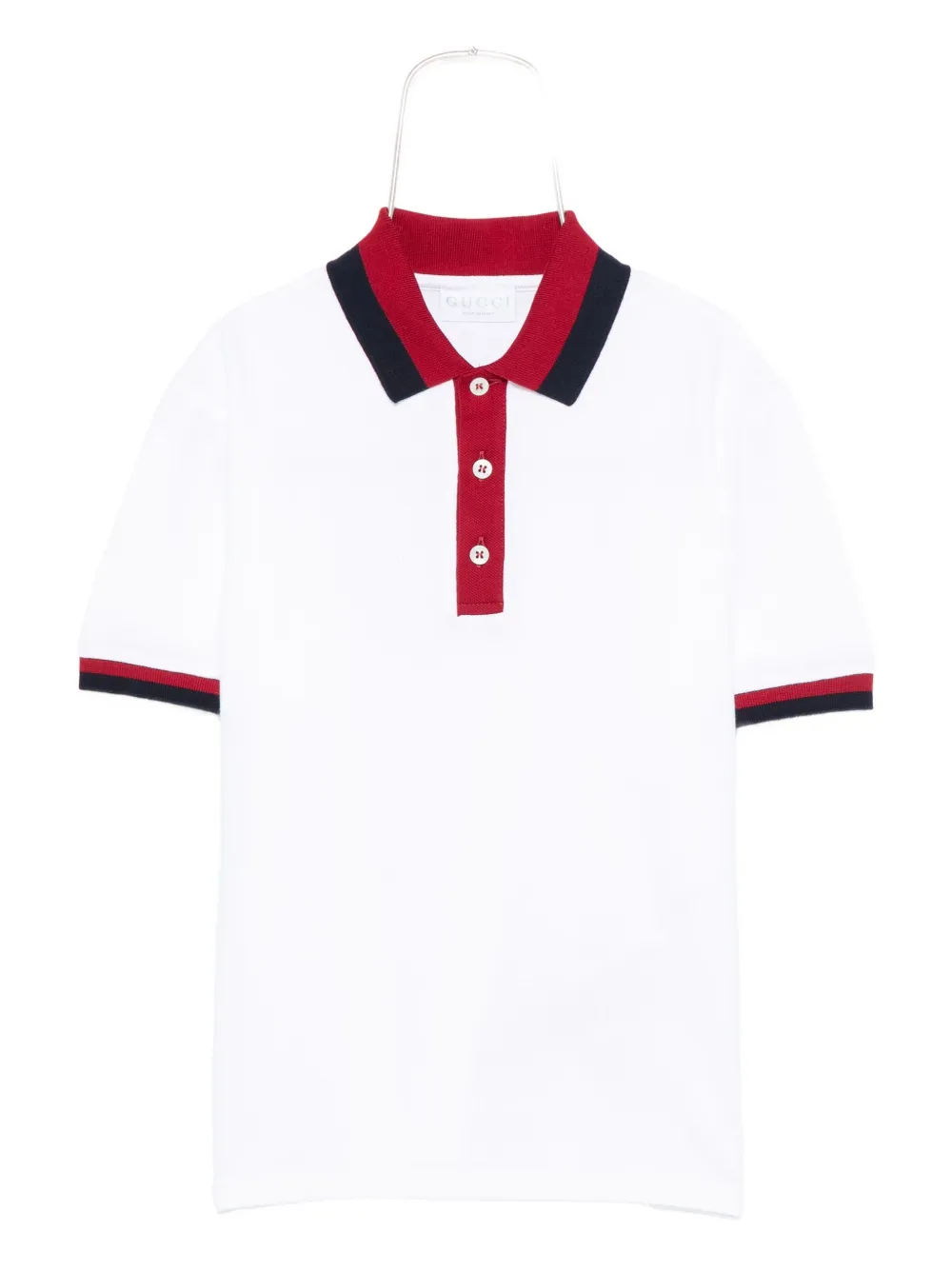 Gucci Contrasting-collar Polo Shirt In White