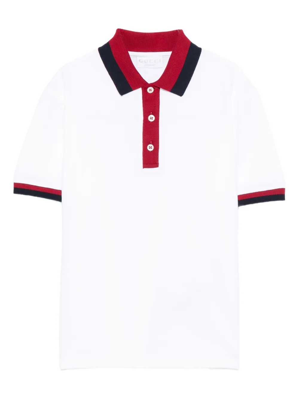 Gucci Kids Poloshirt met contrasterende kraag Wit