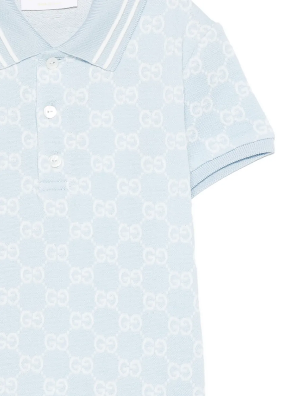 Gucci Kids Poloshirt met GG-patroon Blauw