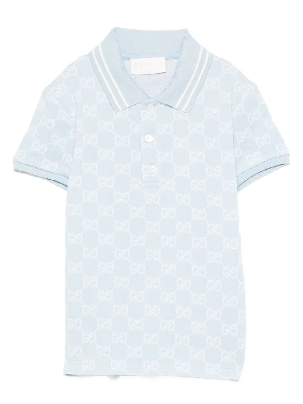Gucci Kids Poloshirt met GG-patroon Blauw