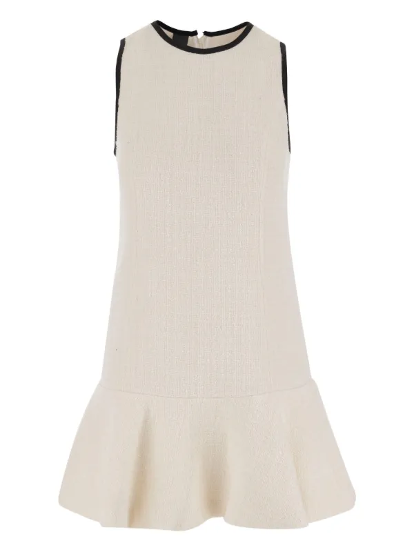 pinko tweed dress PINKO Tweed Ruffled Dress | Neutrals