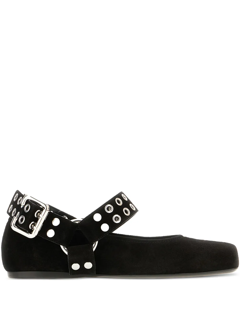 Alaïa buckle-strap eyelet ballet flats | Black | Image 1