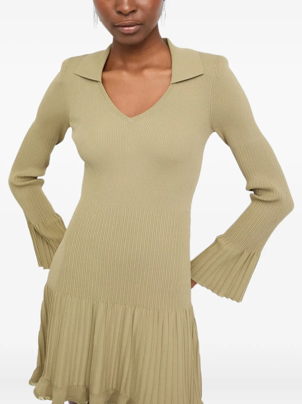LIU JO ribbed mini dress Groen