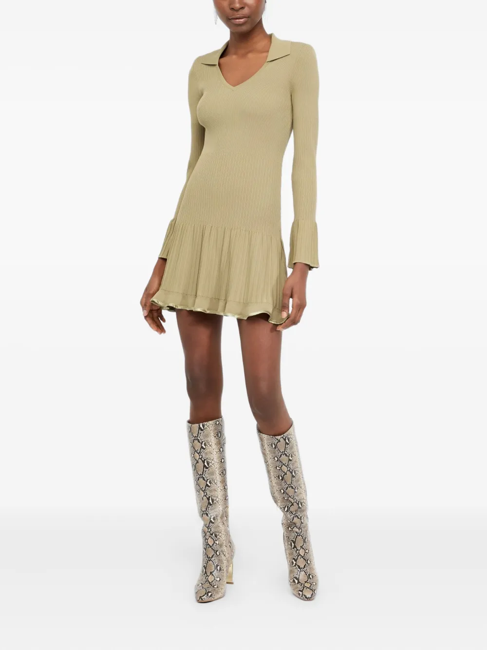 LIU JO ribbed mini dress Groen