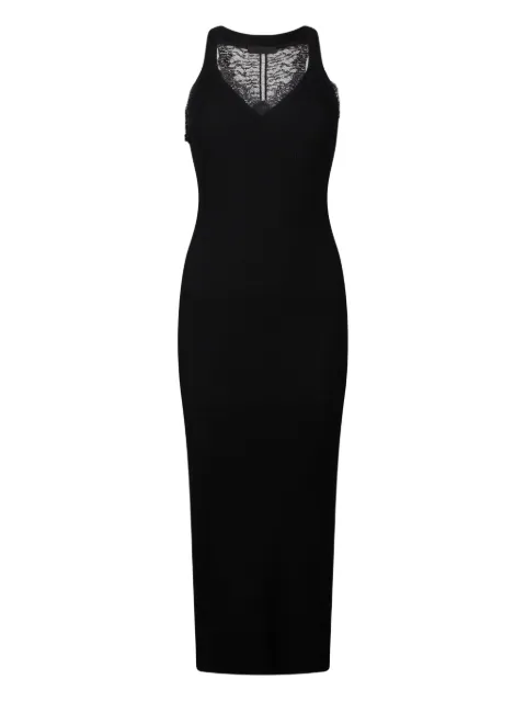 LIU JO lace-insert ribbed-knit midi dress