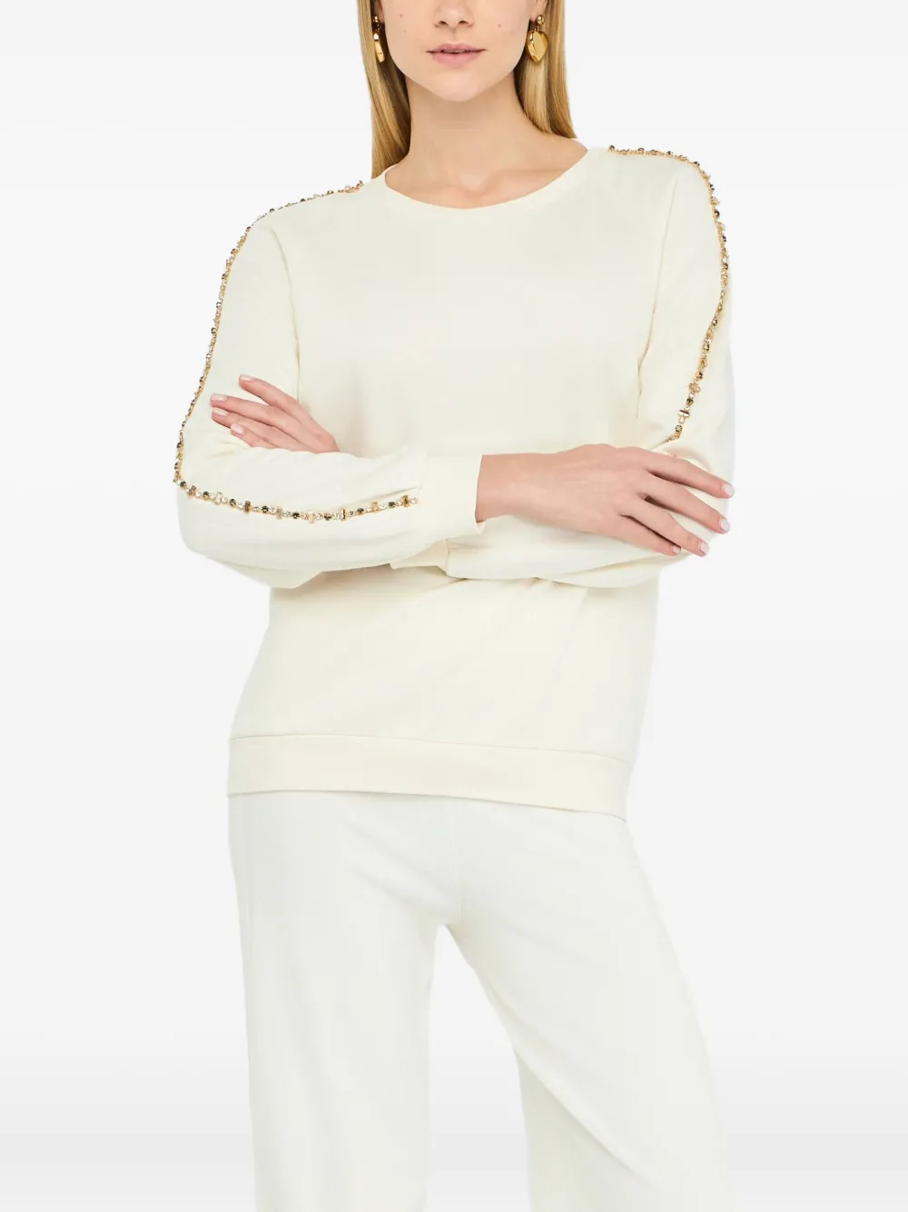 LIU JO Sweater versierd met stras Wit
