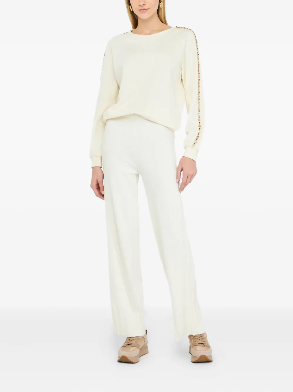 LIU JO Sweater versierd met stras Wit