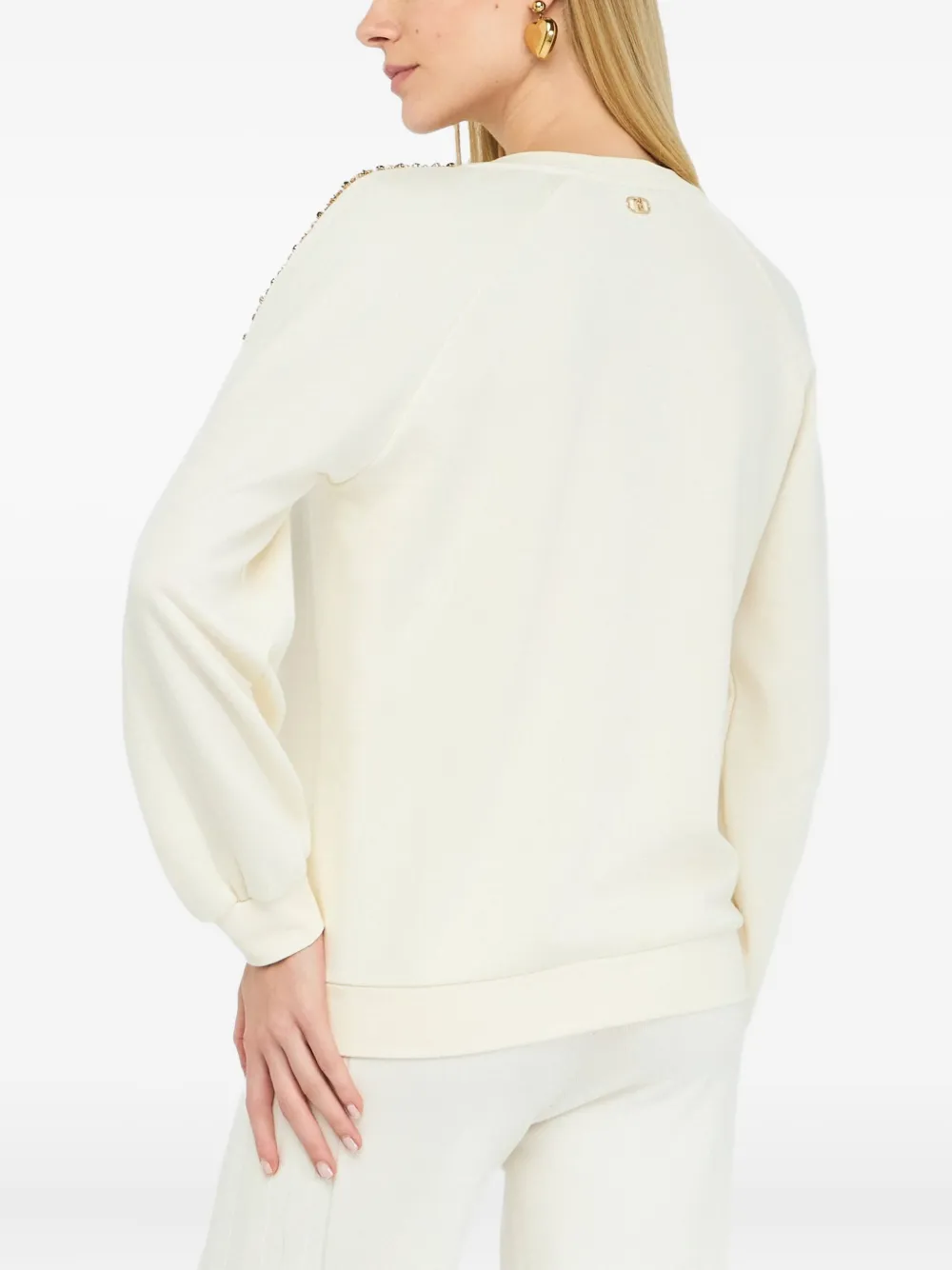 LIU JO Sweater versierd met stras Wit