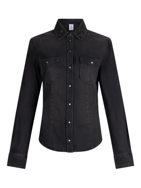 LIU JO rhinestone-embellished denim shirt