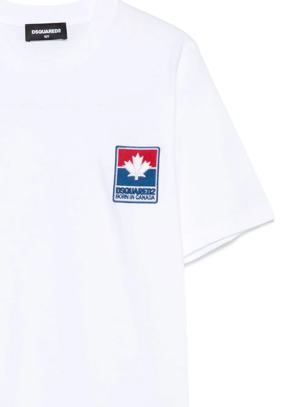 DSQUARED2 KIDS maple-leaf patch T-shirt Wit