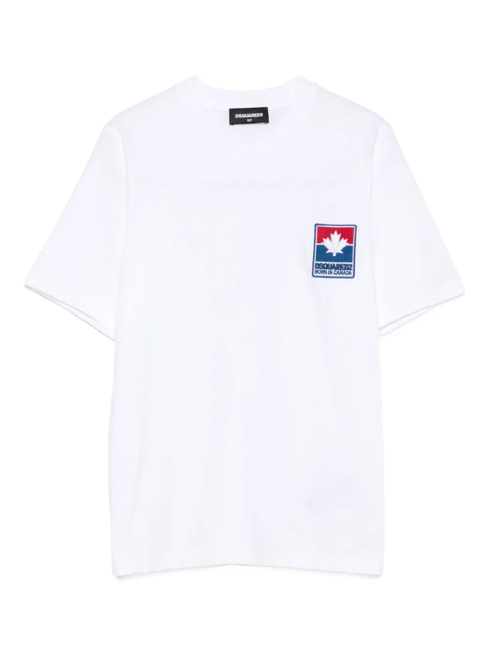 DSQUARED2 KIDS maple-leaf patch T-shirt Wit
