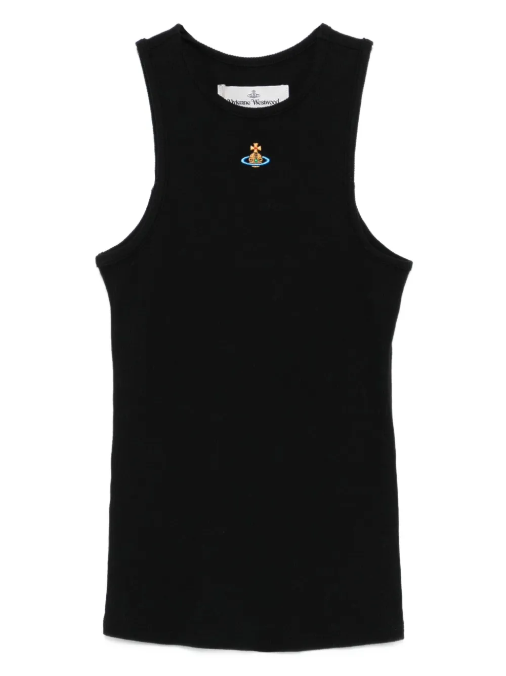 Vivienne Westwood 90s orb-embellished ribbed tank top Zwart