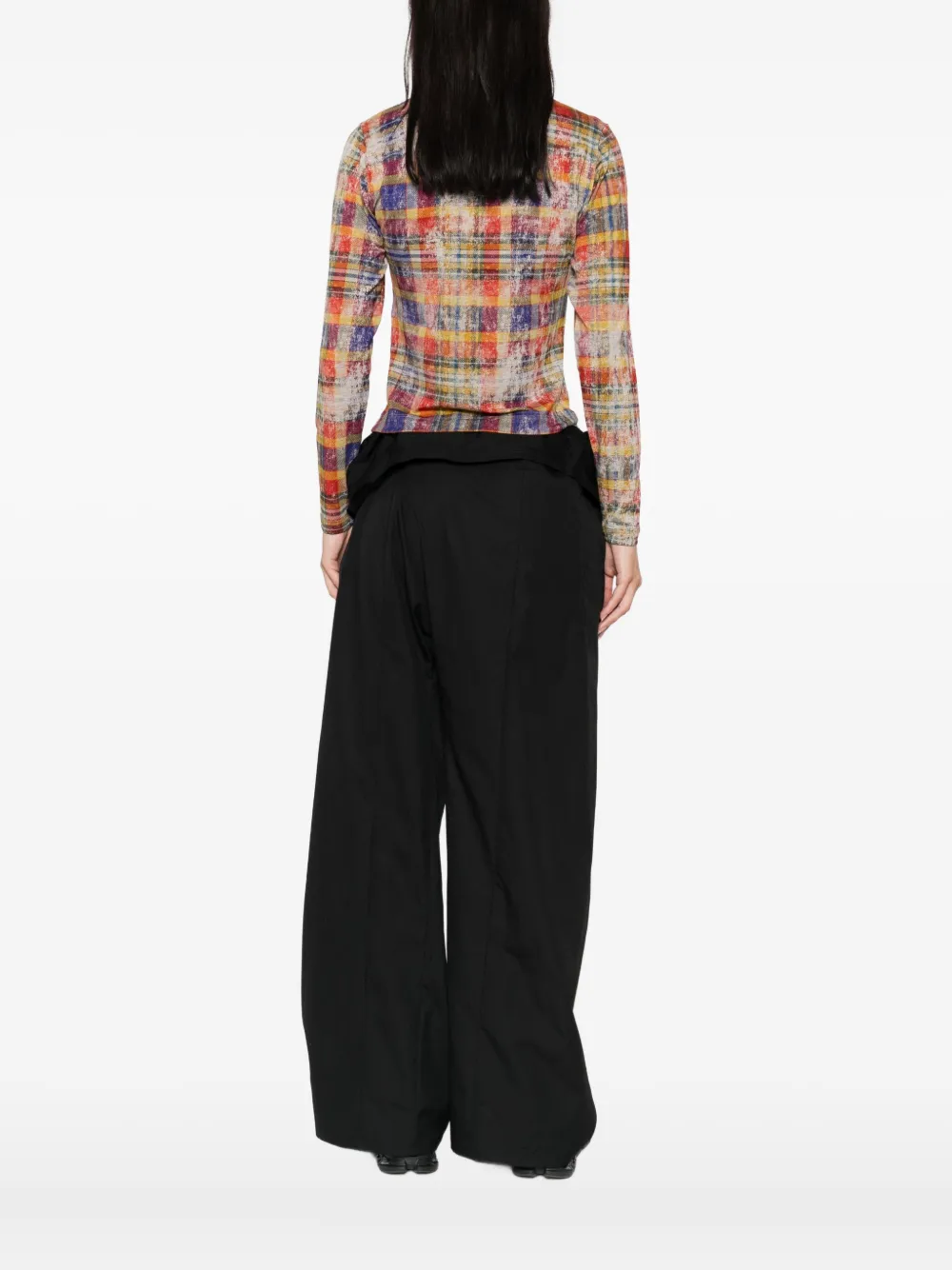 Vivienne Westwood Dolcevita top met col en tartan ruit Rood