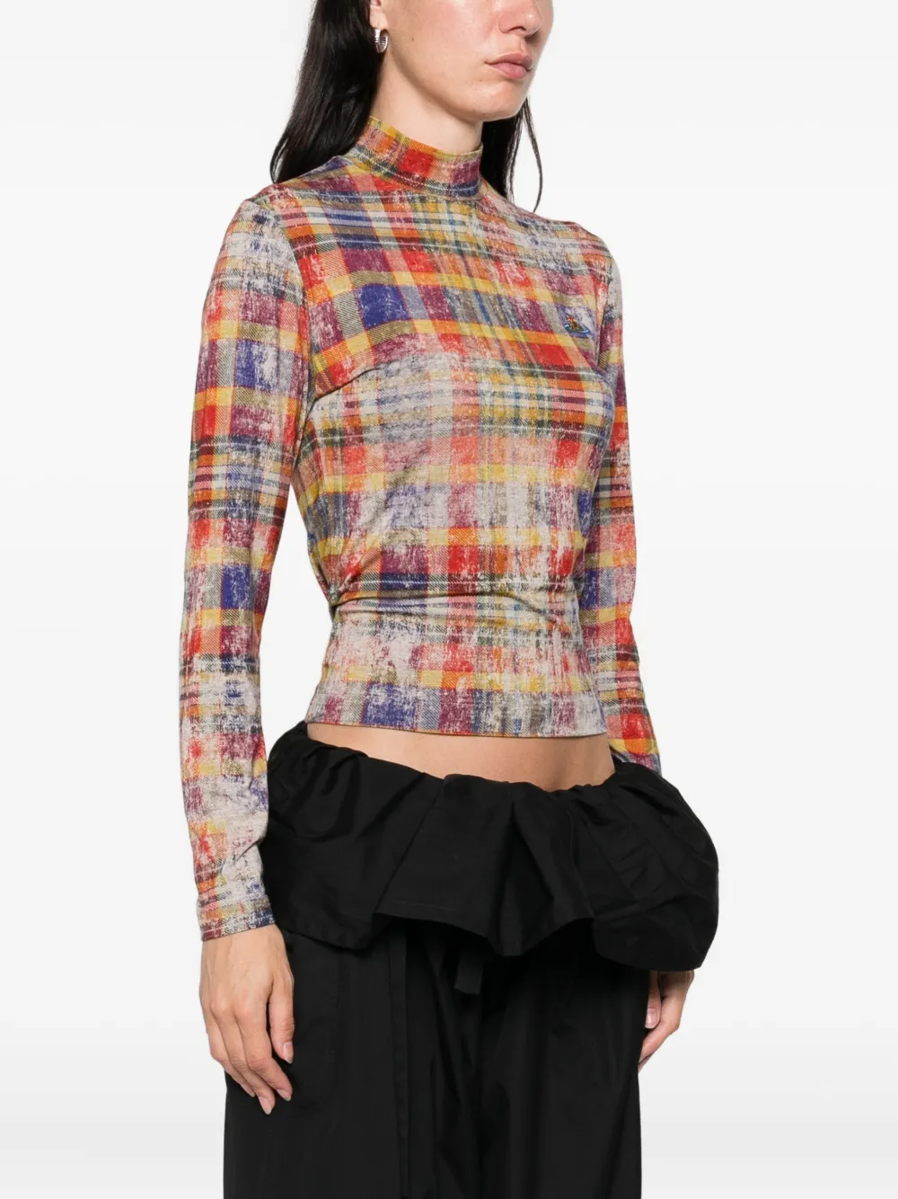 Vivienne Westwood Dolcevita top met col en tartan ruit Rood