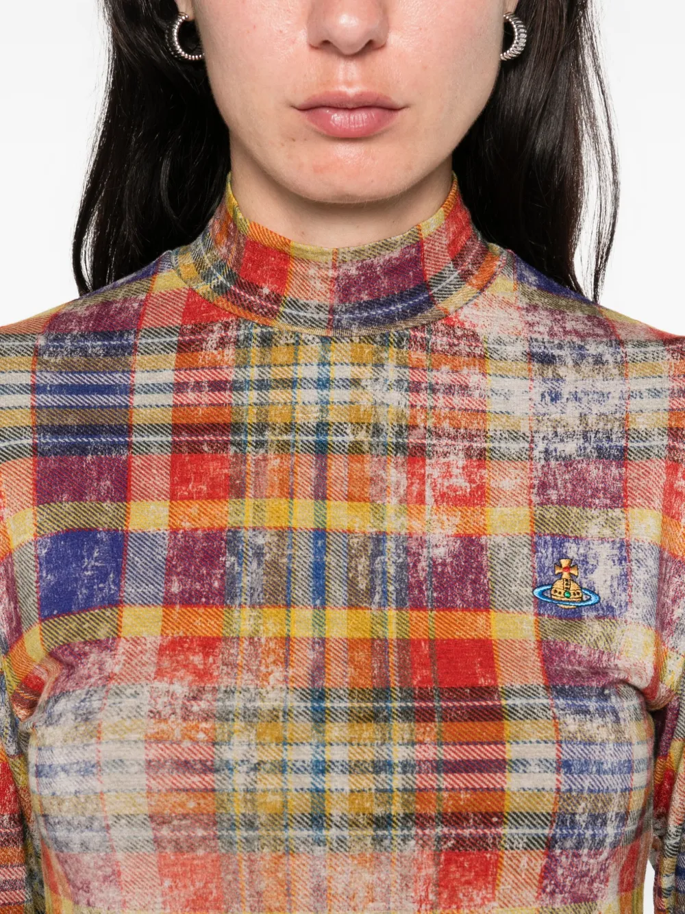 Vivienne Westwood Dolcevita top met col en tartan ruit Rood