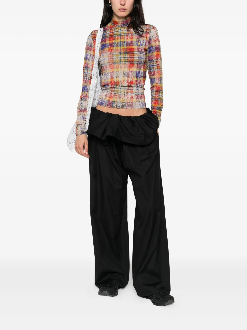 Vivienne Westwood Dolcevita top met col en tartan ruit Rood
