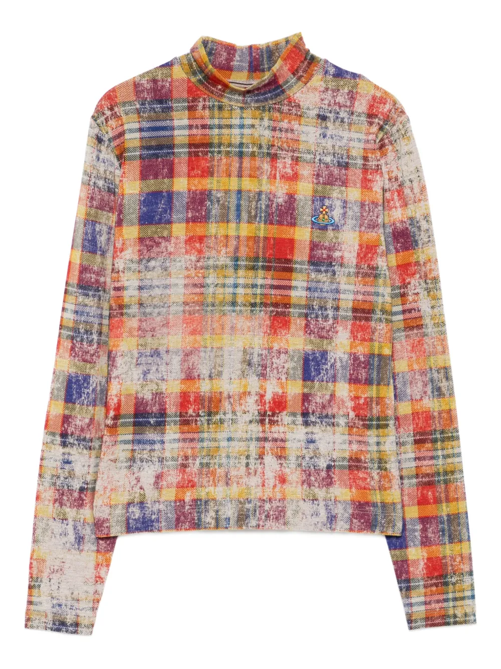 Vivienne Westwood Dolcevita top met col en tartan ruit Rood