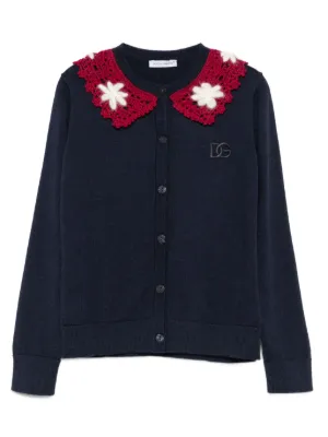 Dolce & Gabbana Kids 花柄長袖コットンカーディガン　ポピー Dolce & Gabbana Kids（ドルチェ＆ガッバーナキッズ）カーディガン