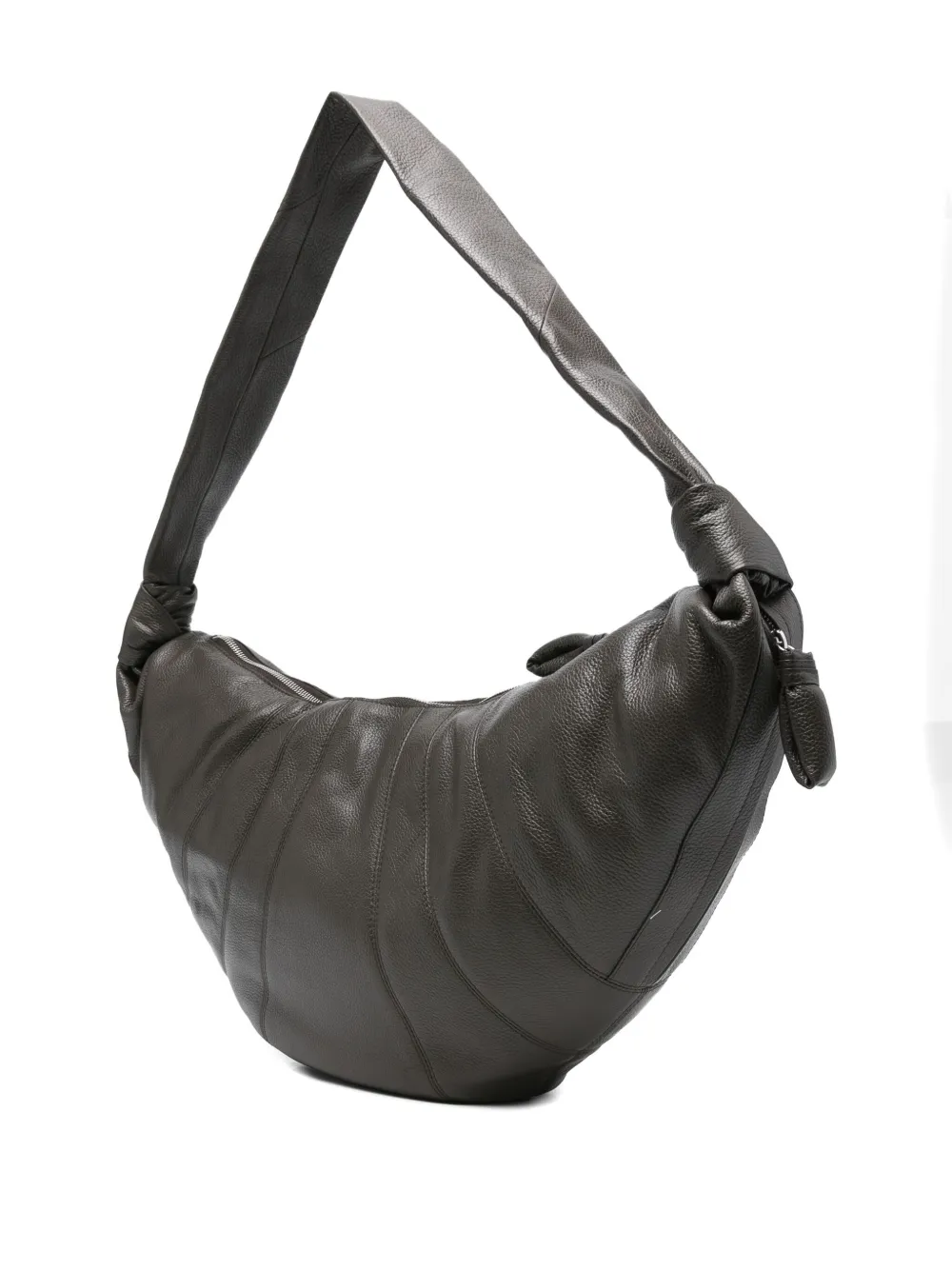 Lemaire Medium Croissant Soft Nappa Shoulder Bag In Gray