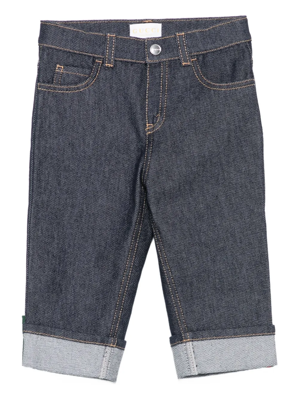Gucci Kids Web-stripe jeans Blauw