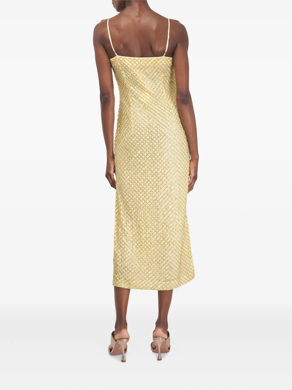 Veronica Beard Sequin-embellished Midi Dress In Yellow