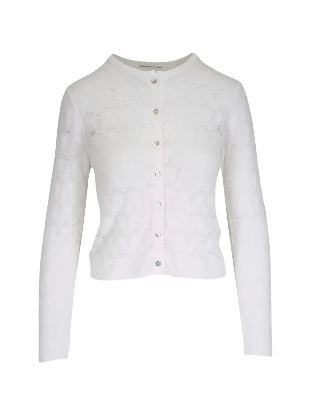 Vince pointelle-knit cardigan - Bianco