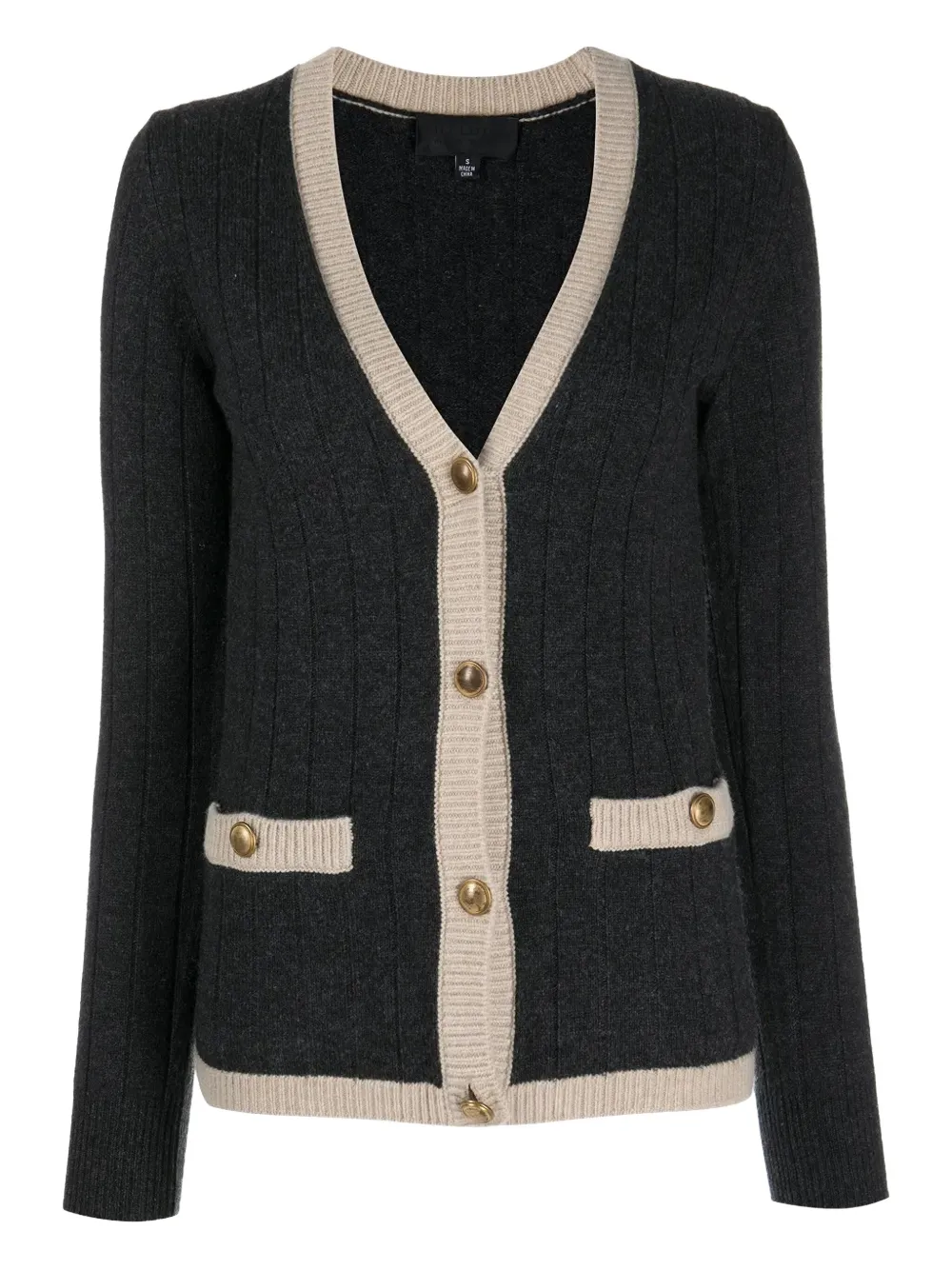 Nili Lotan Ribbed-knit Cardigan In Black