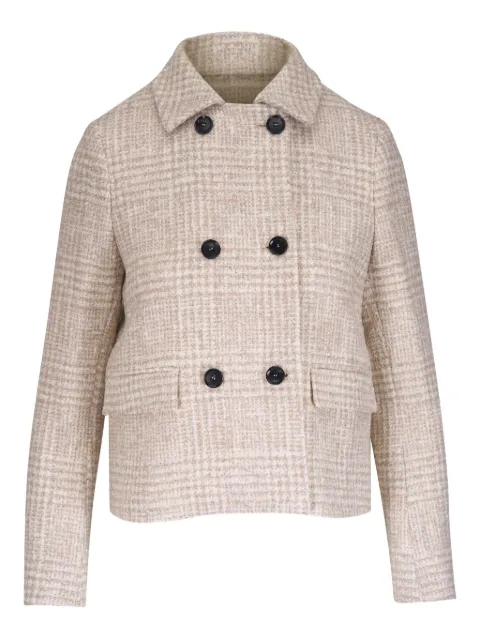 Kiton checked double-breasted jacket
