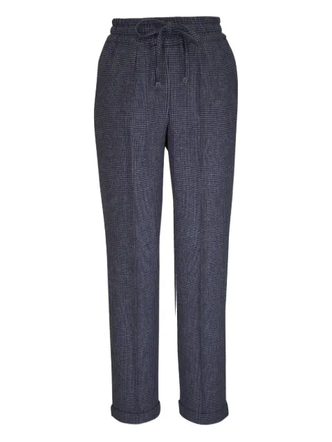 Kiton check drawstring trousers
