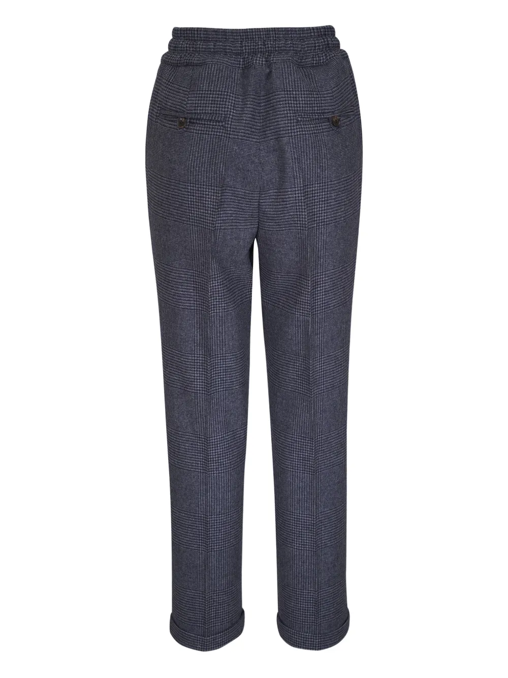 Kiton Geruite broek met trekkoord - Blauw