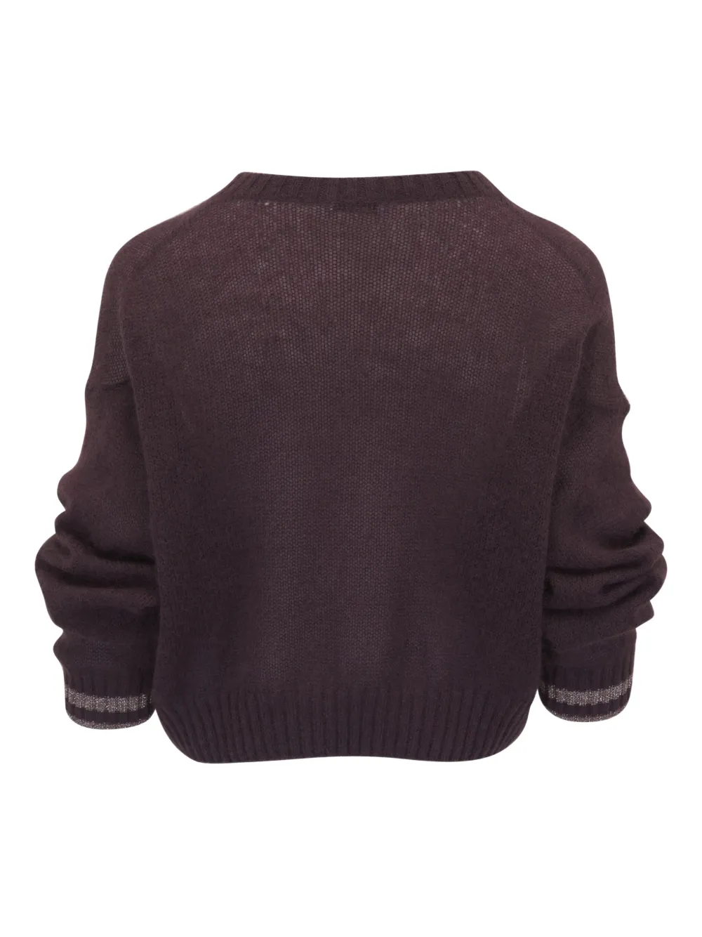Brunello Cucinelli Metallic-trimmed Cashmere Sweater In Brown