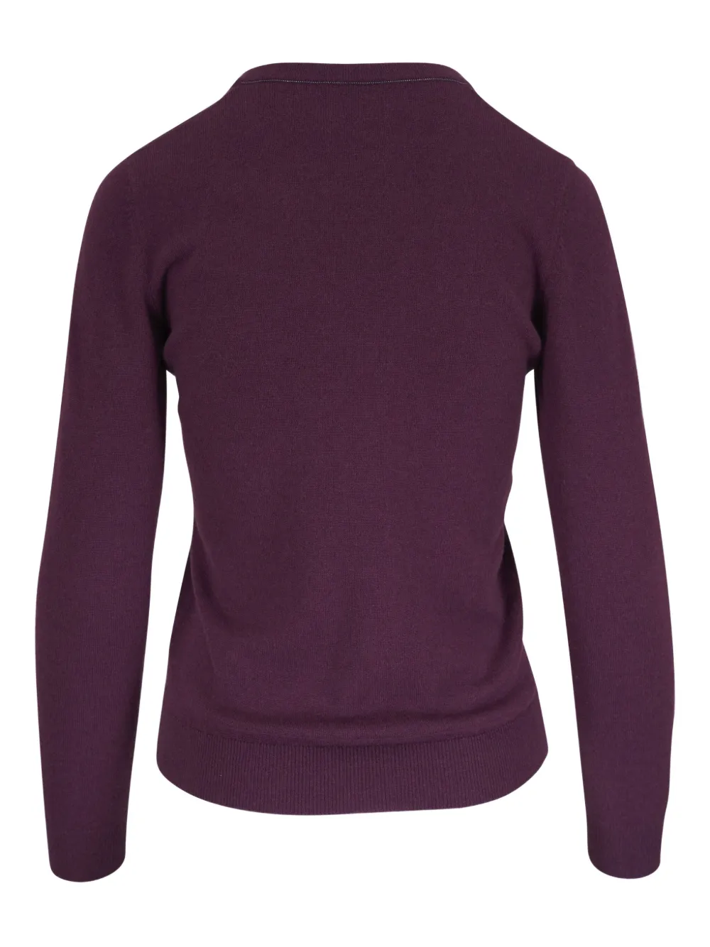 Brunello Cucinelli V-neck Long-sleeve Sweater In Purple