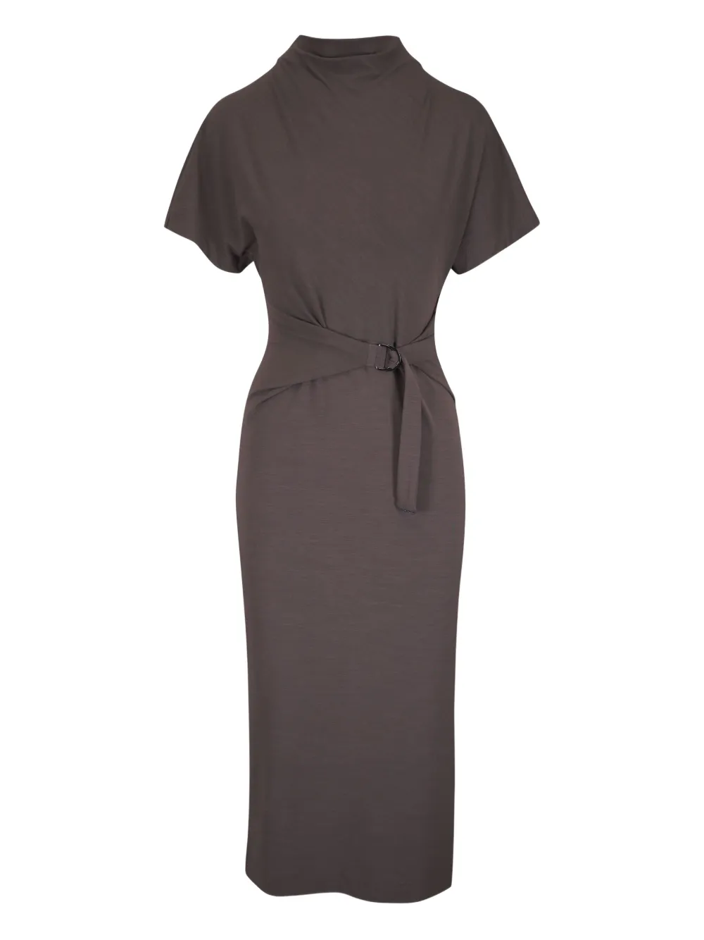 Brunello Cucinelli belted short-sleeve midi dress | Brown | Image 1