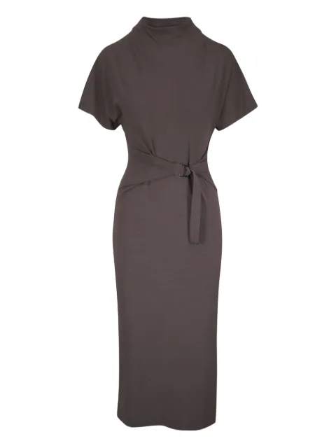 Brunello Cucinelli belted short-sleeve midi dress
