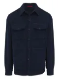 Isaia corduroy pocketed shirt jacket - Blue
